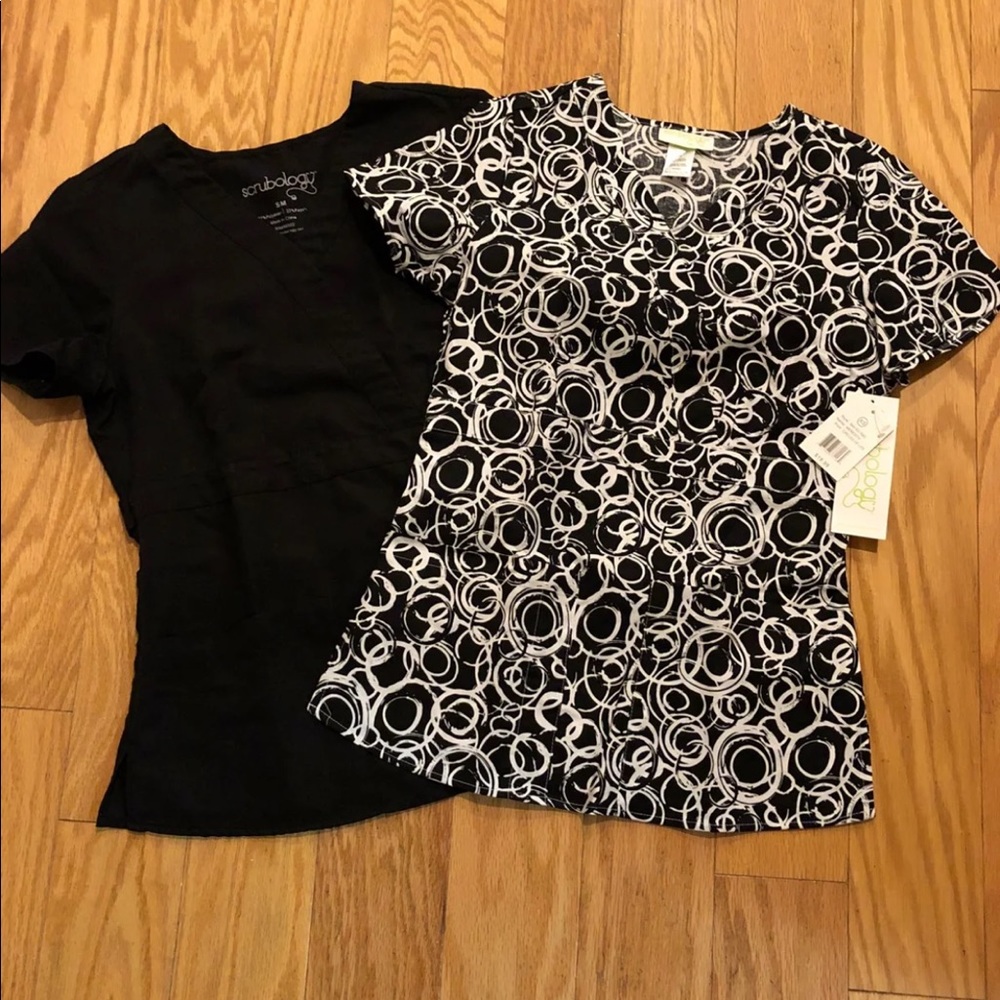 (2) Scrubology Scrub Tops